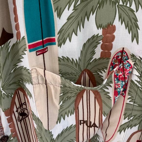 Vintage Reyn Spooner Spun Rayon Surfboard Palm Tree Hawaiian Shirt XXL - Picture 4 of 7